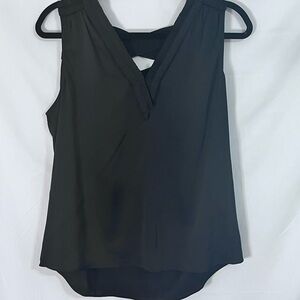 White House Black Market V-Neck Black Blouse